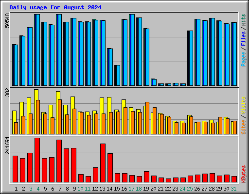 Daily usage for August 2024