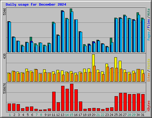 Daily usage for December 2024