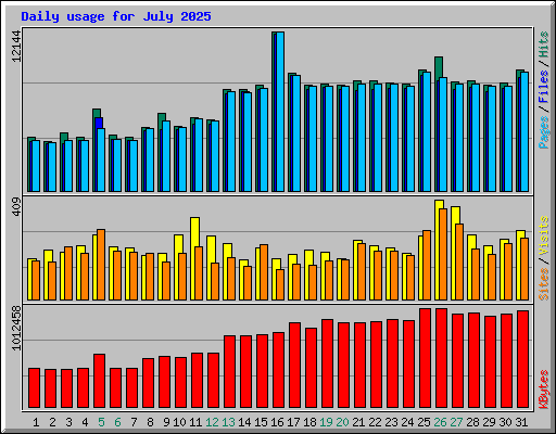 Daily usage for July 2025