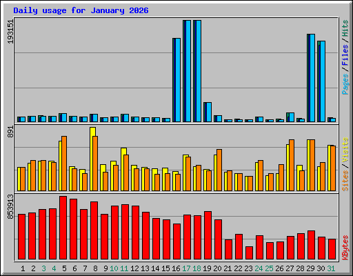Daily usage for January 2026