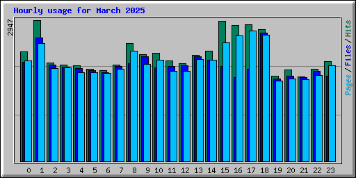 Hourly usage for March 2025